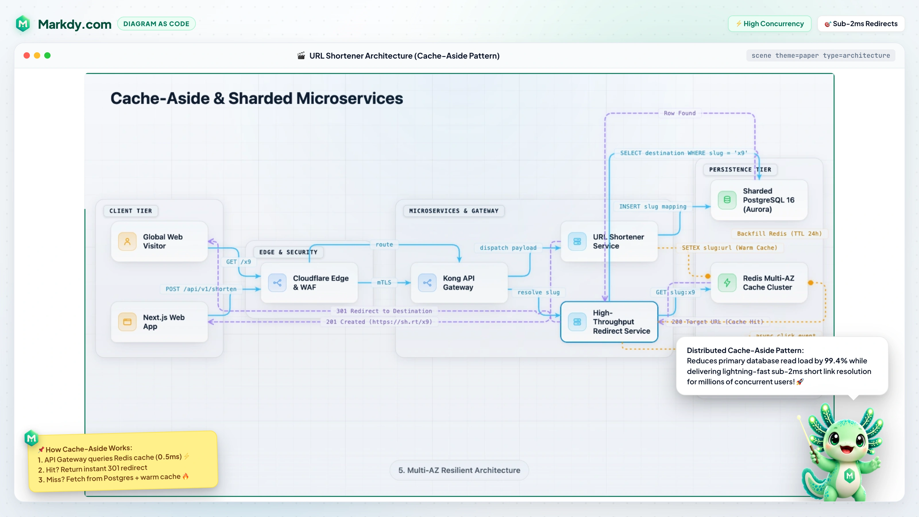 Diagram-Native URL Shortener Architecture